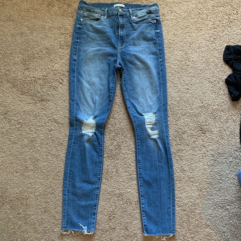 Good American Good Waist Distressed Jeans size 12
